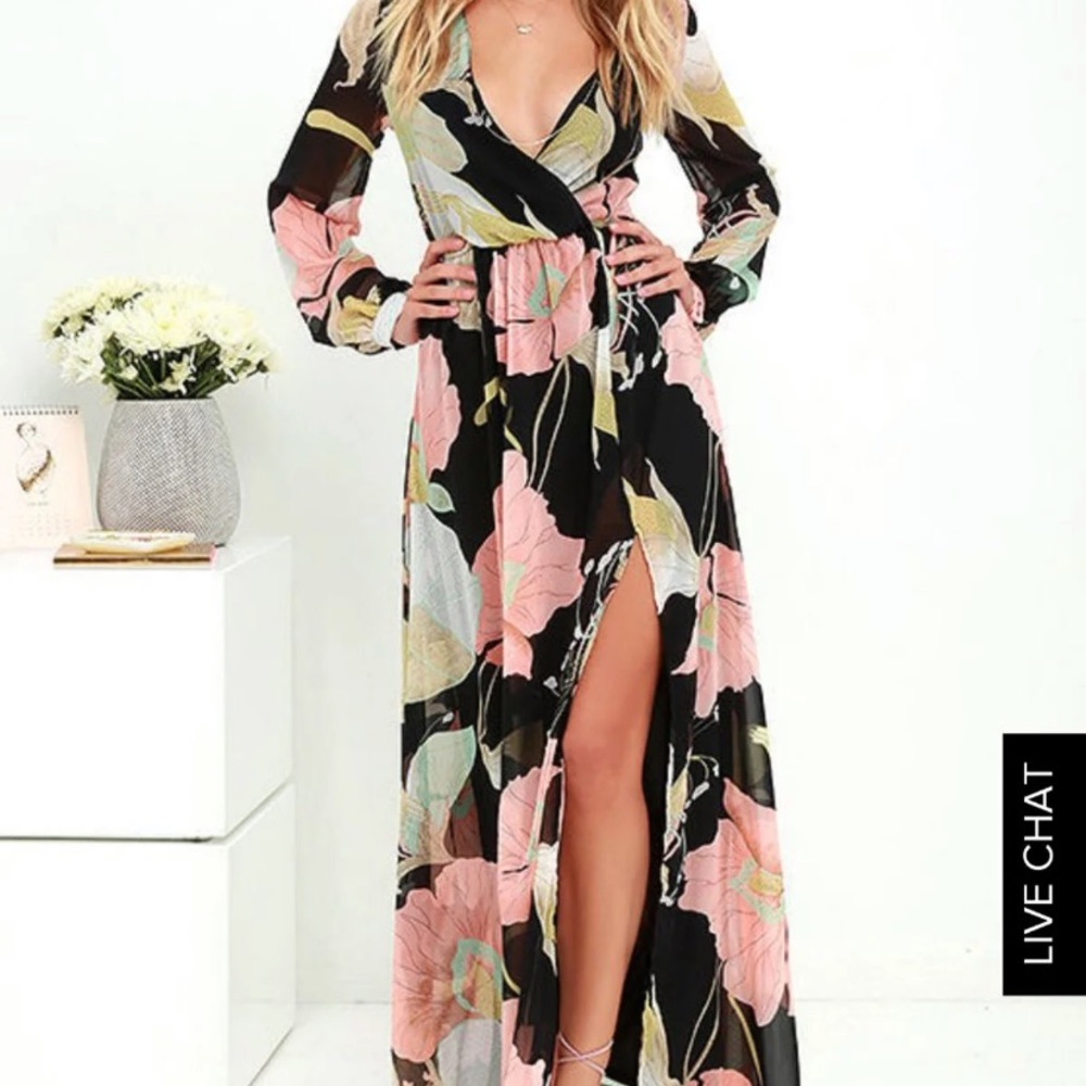 Lulus long sleeve floral maxi